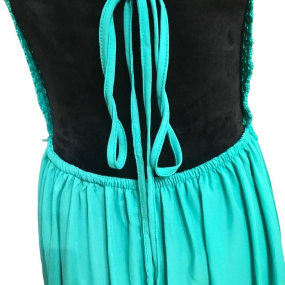NWT Cupshe Women's Kelly Green Crochet Backless Lace-Up Maxi Dress Size Large - Picture 9 of 14